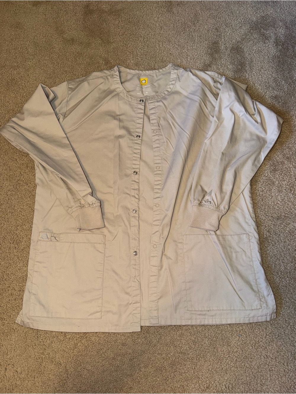 WonderWink Light Taupe Snap-Front Utility Jacket